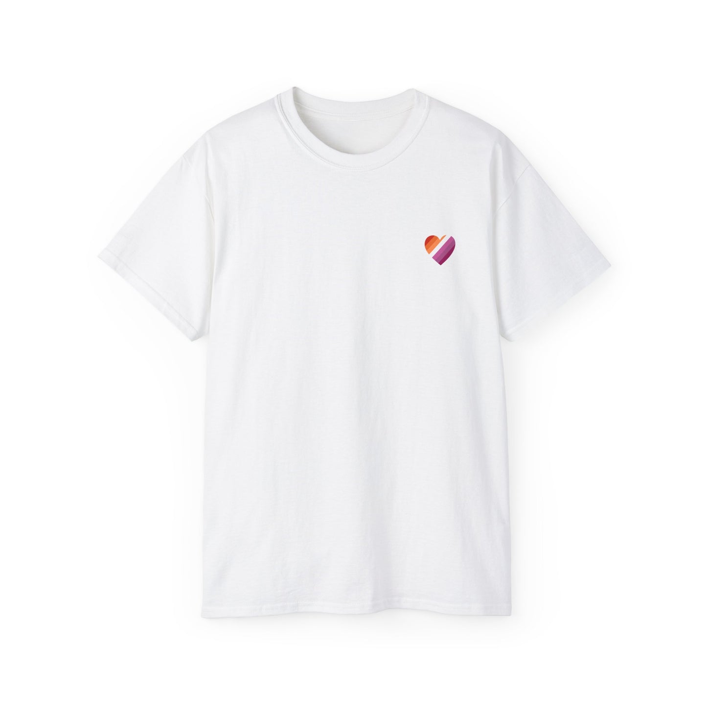 Lesbian Ultra Cotton Tee, Casual Shirt, Gender-Neutral Fashion, Heart Print Tee, Gift for Him/Her, Summer Wear