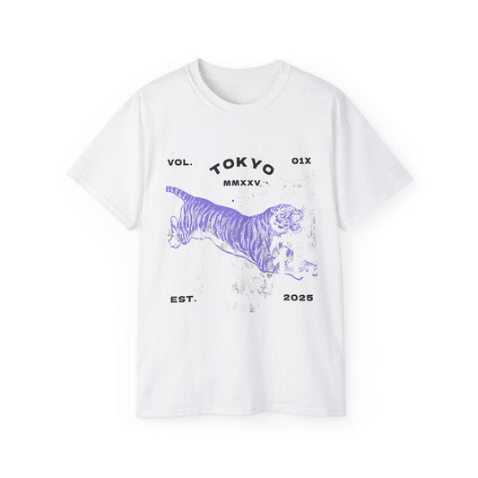 Tokyo Tiger Unisex Ultra Cotton Tee, Casual Graphic Tee, Streetwear Shirt, Unique Gift for Animal Lovers, Stylish Everyday Wear