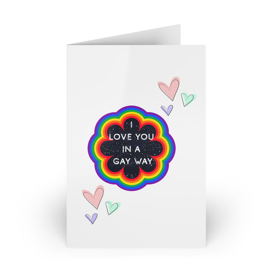 Rainbow Love Greeting Cards, LGBTQ+ Friendship Cards, Affirmation Cards, Birthday Cards, Cute Love Notes, 1 or 10-pcs