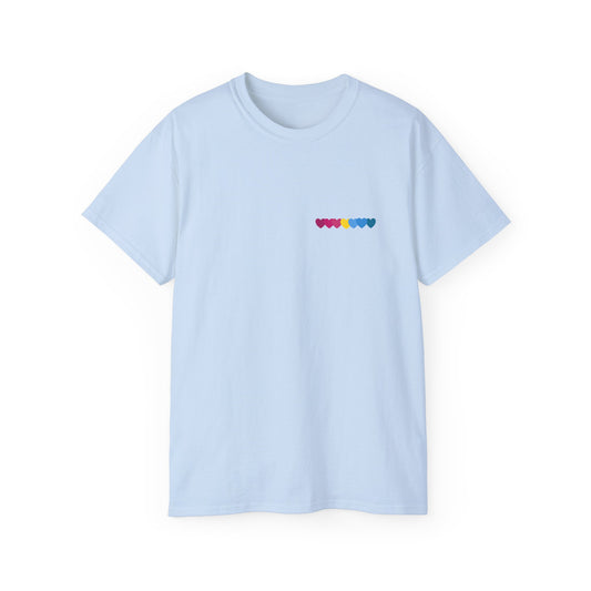 Pansexual Unisex Tee, Rainbow Pride Shirt, Cute Graphic T-Shirt, Summer Festival Wear, Gift for Friends