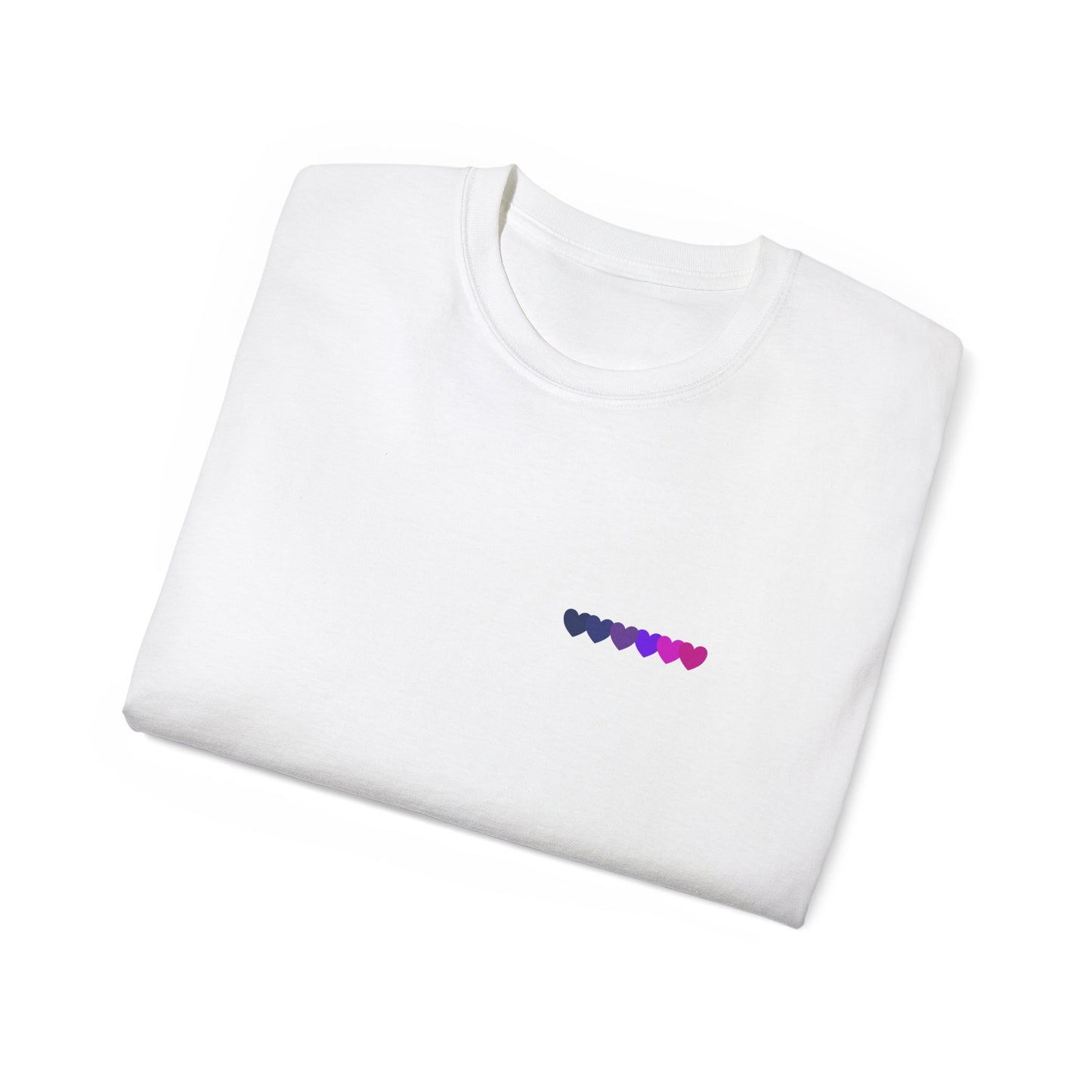 Bisexual Unisex Cotton T-Shirt with Heart Design, Casual Wear, Gift for Her, Pride Merchandise, Everyday Fashion