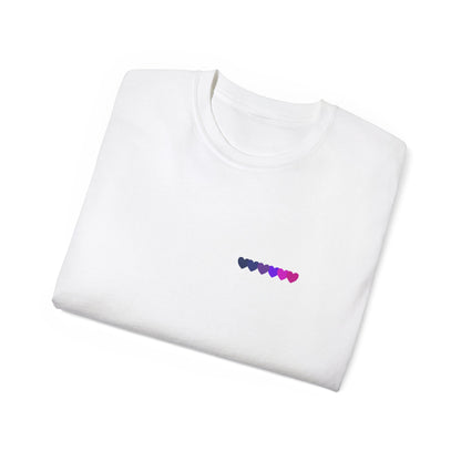 Bisexual Unisex Cotton T-Shirt with Heart Design, Casual Wear, Gift for Her, Pride Merchandise, Everyday Fashion