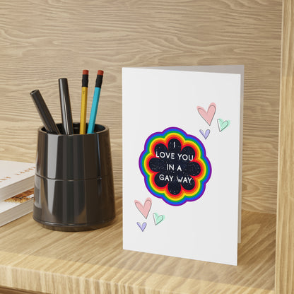 Rainbow Love Greeting Cards, LGBTQ+ Friendship Cards, Affirmation Cards, Birthday Cards, Cute Love Notes, 1 or 10-pcs