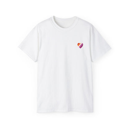 Lesbian Ultra Cotton Tee, Casual Shirt, Gender-Neutral Fashion, Heart Print Tee, Gift for Him/Her, Summer Wear