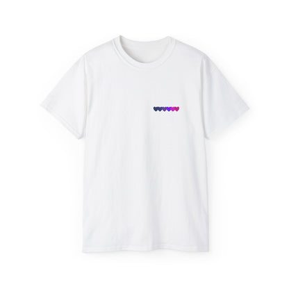 Bisexual Unisex Cotton T-Shirt with Heart Design, Casual Wear, Gift for Her, Pride Merchandise, Everyday Fashion