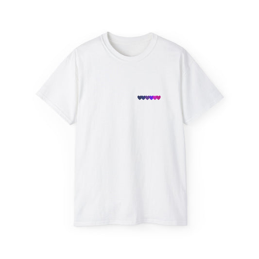 Bisexual Unisex Cotton T-Shirt with Heart Design, Casual Wear, Gift for Her, Pride Merchandise, Everyday Fashion