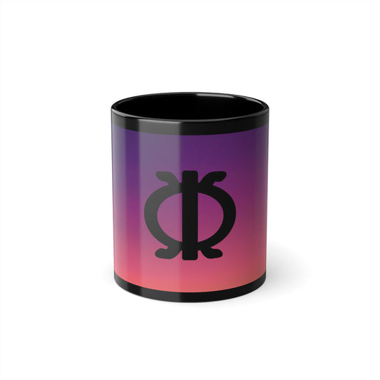 Gradient Black Coffee Mug, 11oz, Ombre Coffee Cup, Unique Gift for Coffee Lovers, Colorful Drinkware, Stylish Kitchen Decor