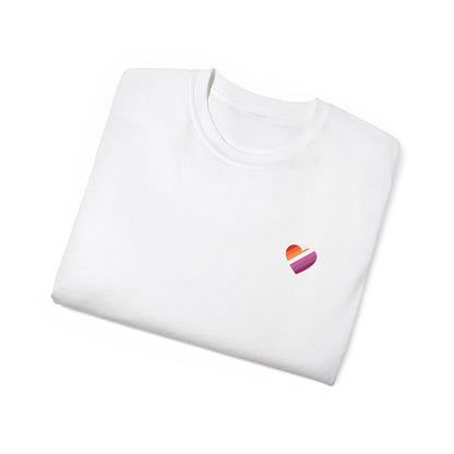 Lesbian Ultra Cotton Tee, Casual Shirt, Gender-Neutral Fashion, Heart Print Tee, Gift for Him/Her, Summer Wear