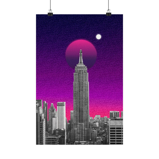 City Skyline Matte Vertical Poster - Urban Wall Art for Home Decor
