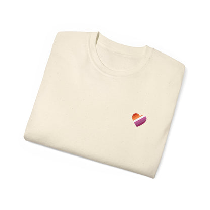 Lesbian Ultra Cotton Tee, Casual Shirt, Gender-Neutral Fashion, Heart Print Tee, Gift for Him/Her, Summer Wear