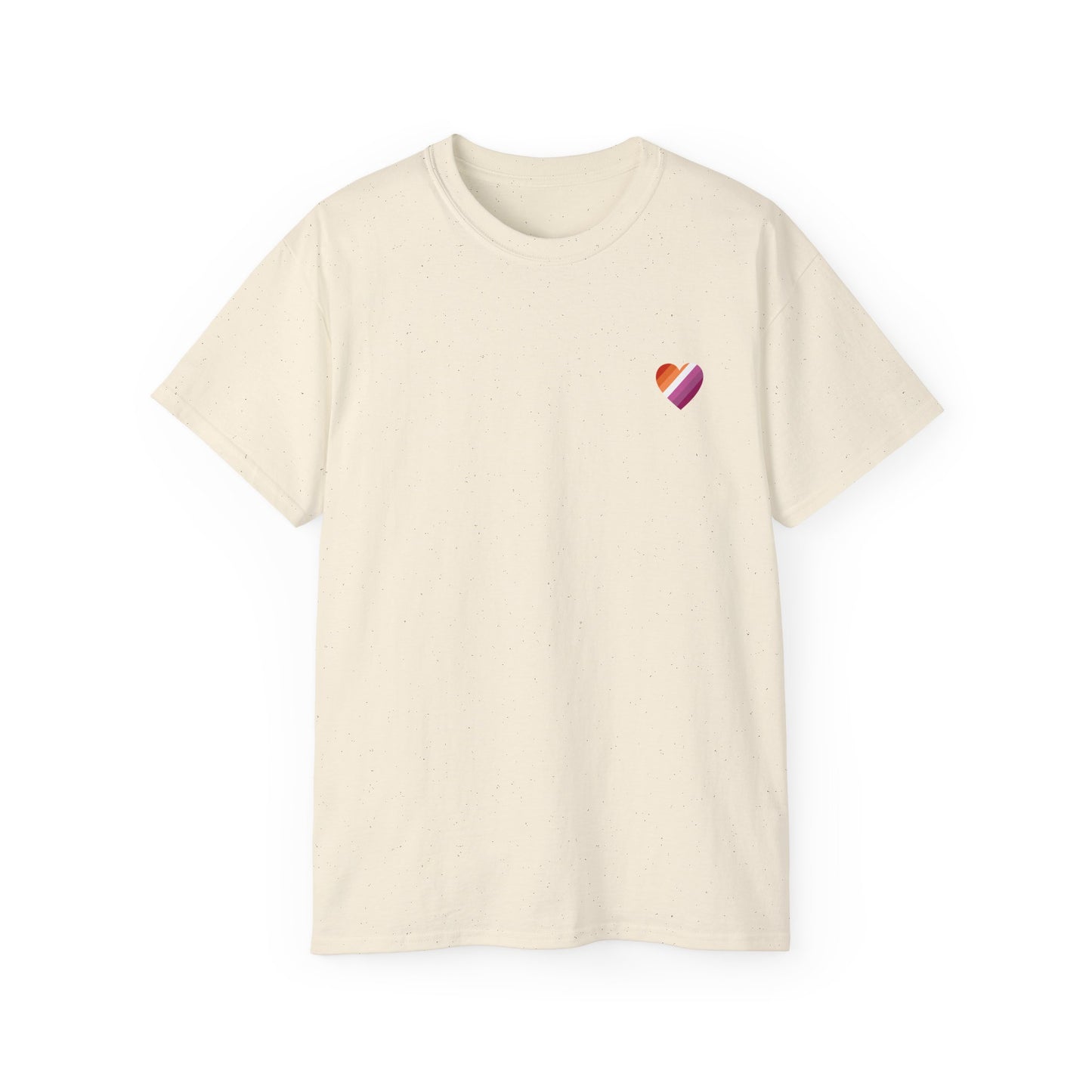 Lesbian Ultra Cotton Tee, Casual Shirt, Gender-Neutral Fashion, Heart Print Tee, Gift for Him/Her, Summer Wear