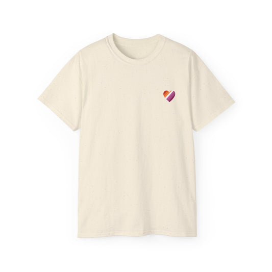 Lesbian Ultra Cotton Tee, Casual Shirt, Gender-Neutral Fashion, Heart Print Tee, Gift for Him/Her, Summer Wear