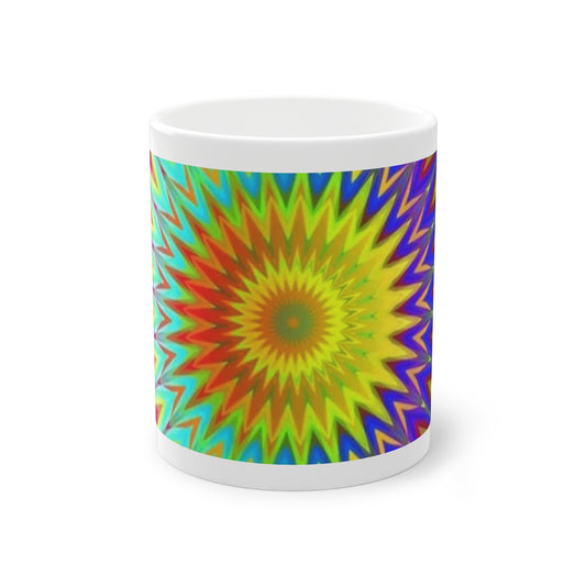 Colorful Psychedelic Mug, 11oz, Vibrant Coffee Cup for Art Lovers, Unique Gift for Birthdays, Festivals, and Home Decor