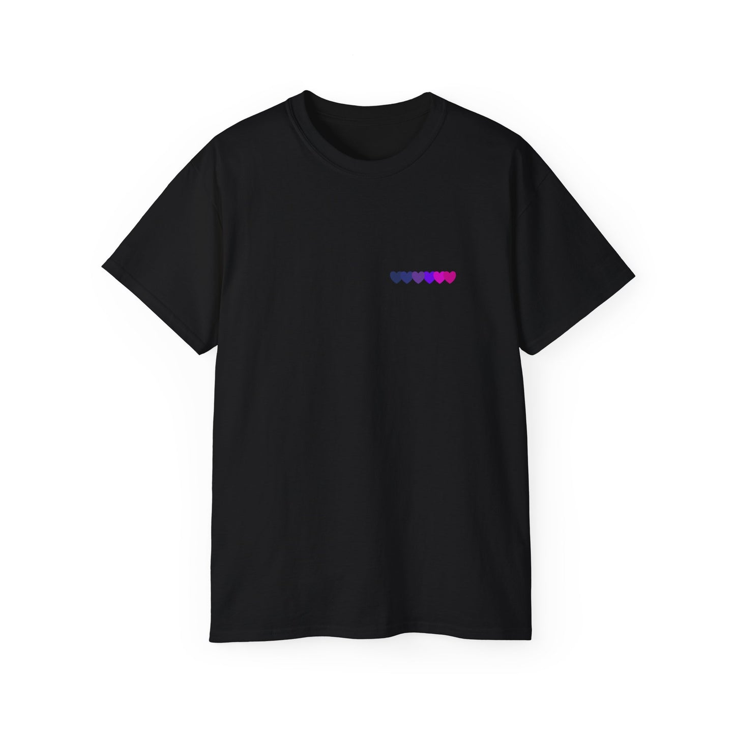 Bisexual Unisex Cotton T-Shirt with Heart Design, Casual Wear, Gift for Her, Pride Merchandise, Everyday Fashion