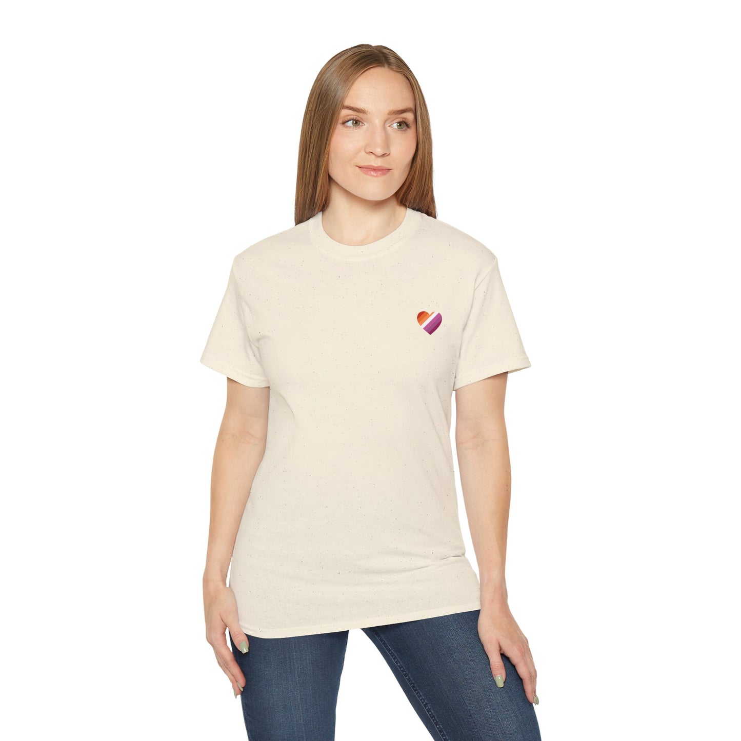 Lesbian Ultra Cotton Tee, Casual Shirt, Gender-Neutral Fashion, Heart Print Tee, Gift for Him/Her, Summer Wear